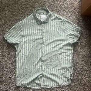 Denim & Flower seafoam green striped button down